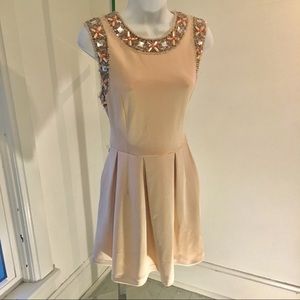 Conservative Flirty blush nude Dress
